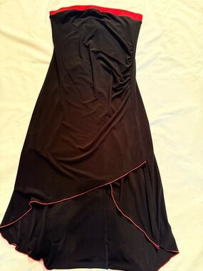 K Too Black Skirt with Red Trim